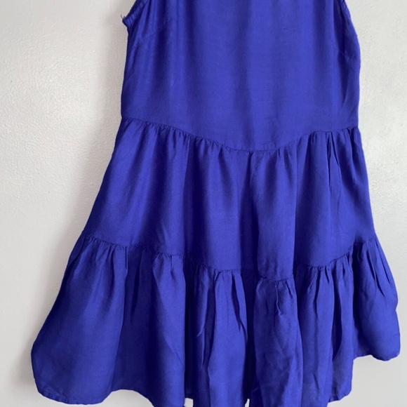 ROXY Solid Navy Blue Tiered Low Back Mini Tank Dress XS - Picture 6 of 8